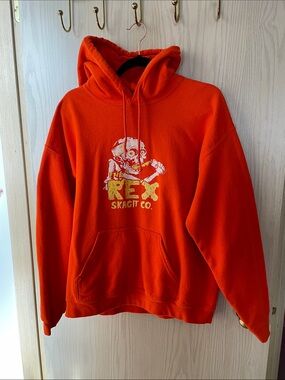 Gildan Bright Orange Graphic Hoodie with Kangaroo Pocket